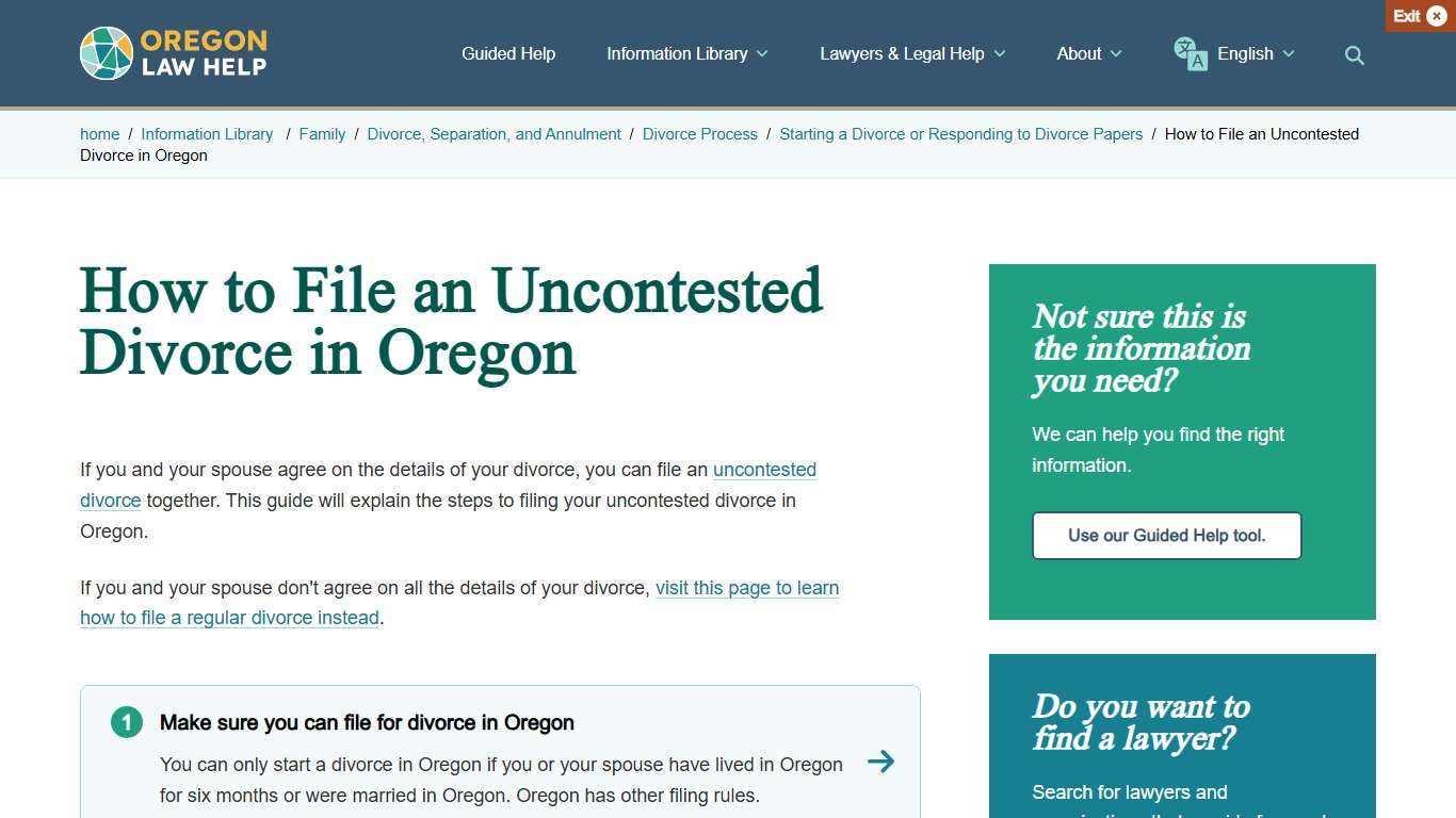 How to File an Uncontested Divorce in Oregon Oregon Law Help